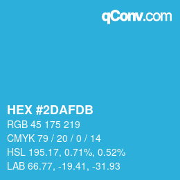 カラーコード: HEX #2DAFDB | qconv.com