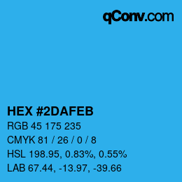 Color code: HEX #2DAFEB | qconv.com