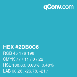 Color code: HEX #2DB0C6 | qconv.com
