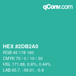 Color code: HEX #2DB2A0 | qconv.com