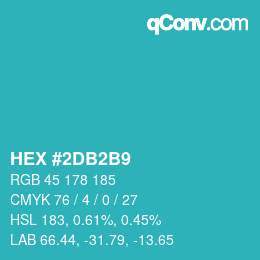 Color code: HEX #2DB2B9 | qconv.com