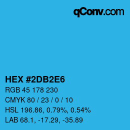 カラーコード: HEX #2DB2E6 | qconv.com