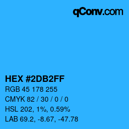 Color code: HEX #2DB2FF | qconv.com