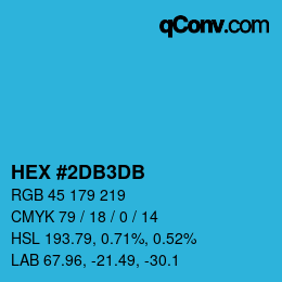 カラーコード: HEX #2DB3DB | qconv.com