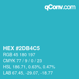 カラーコード: HEX #2DB4C5 | qconv.com