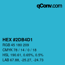 カラーコード: HEX #2DB4D1 | qconv.com
