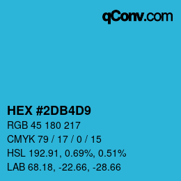 カラーコード: HEX #2DB4D9 | qconv.com