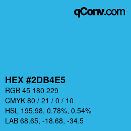 カラーコード: HEX #2DB4E5 | qconv.com