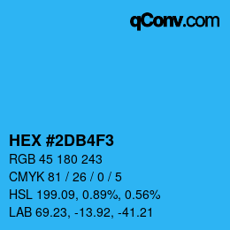 カラーコード: HEX #2DB4F3 | qconv.com