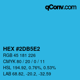 Color code: HEX #2DB5E2 | qconv.com