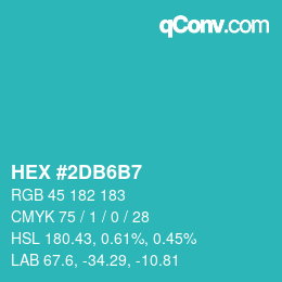 Color code: HEX #2DB6B7 | qconv.com