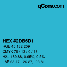Farbcode: HEX #2DB6D1 | qconv.com