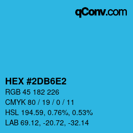 カラーコード: HEX #2DB6E2 | qconv.com