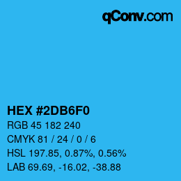 カラーコード: HEX #2DB6F0 | qconv.com