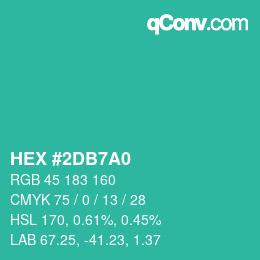 カラーコード: HEX #2DB7A0 | qconv.com