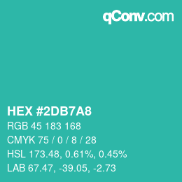 Color code: HEX #2DB7A8 | qconv.com