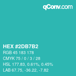 カラーコード: HEX #2DB7B2 | qconv.com