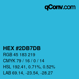 カラーコード: HEX #2DB7DB | qconv.com