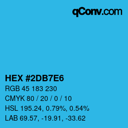 Color code: HEX #2DB7E6 | qconv.com