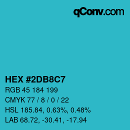 カラーコード: HEX #2DB8C7 | qconv.com