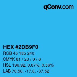 カラーコード: HEX #2DB9F0 | qconv.com