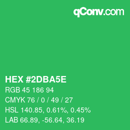 颜色代码: HEX #2DBA5E | qconv.com