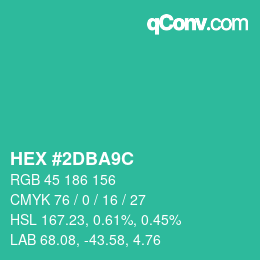 Color code: HEX #2DBA9C | qconv.com