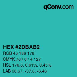 Color code: HEX #2DBAB2 | qconv.com