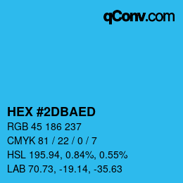 Color code: HEX #2DBAED | qconv.com