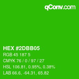 Color code: HEX #2DBB05 | qconv.com