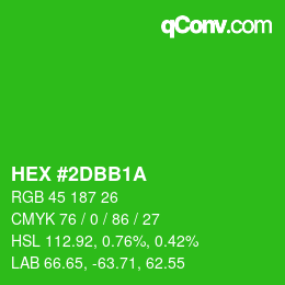 Color code: HEX #2DBB1A | qconv.com