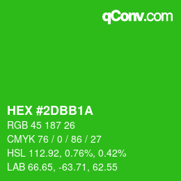 Color code: HEX #2DBB1A | qconv.com