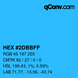 カラーコード: HEX #2DBBFF | qconv.com