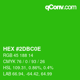 Color code: HEX #2DBC0E | qconv.com