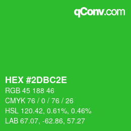 Color code: HEX #2DBC2E | qconv.com