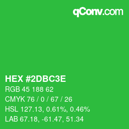 Color code: HEX #2DBC3E | qconv.com