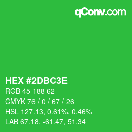 カラーコード: HEX #2DBC3E | qconv.com