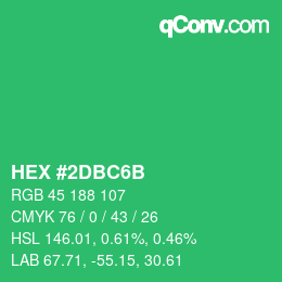 Color code: HEX #2DBC6B | qconv.com