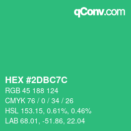 カラーコード: HEX #2DBC7C | qconv.com