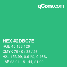 Color code: HEX #2DBC7E | qconv.com