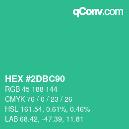 Color code: HEX #2DBC90 | qconv.com