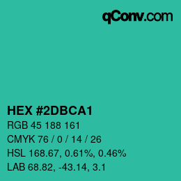 Color code: HEX #2DBCA1 | qconv.com