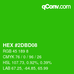 カラーコード: HEX #2DBD08 | qconv.com