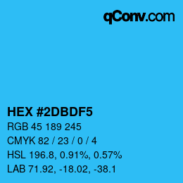 カラーコード: HEX #2DBDF5 | qconv.com