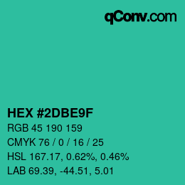 Color code: HEX #2DBE9F | qconv.com