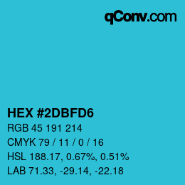 Color code: HEX #2DBFD6 | qconv.com