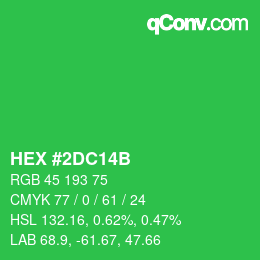 Color code: HEX #2DC14B | qconv.com