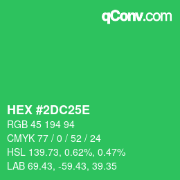 Color code: HEX #2DC25E | qconv.com
