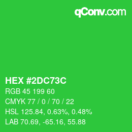 Color code: HEX #2DC73C | qconv.com