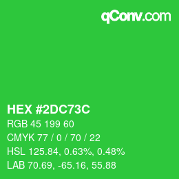Código de color: HEX #2DC73C | qconv.com